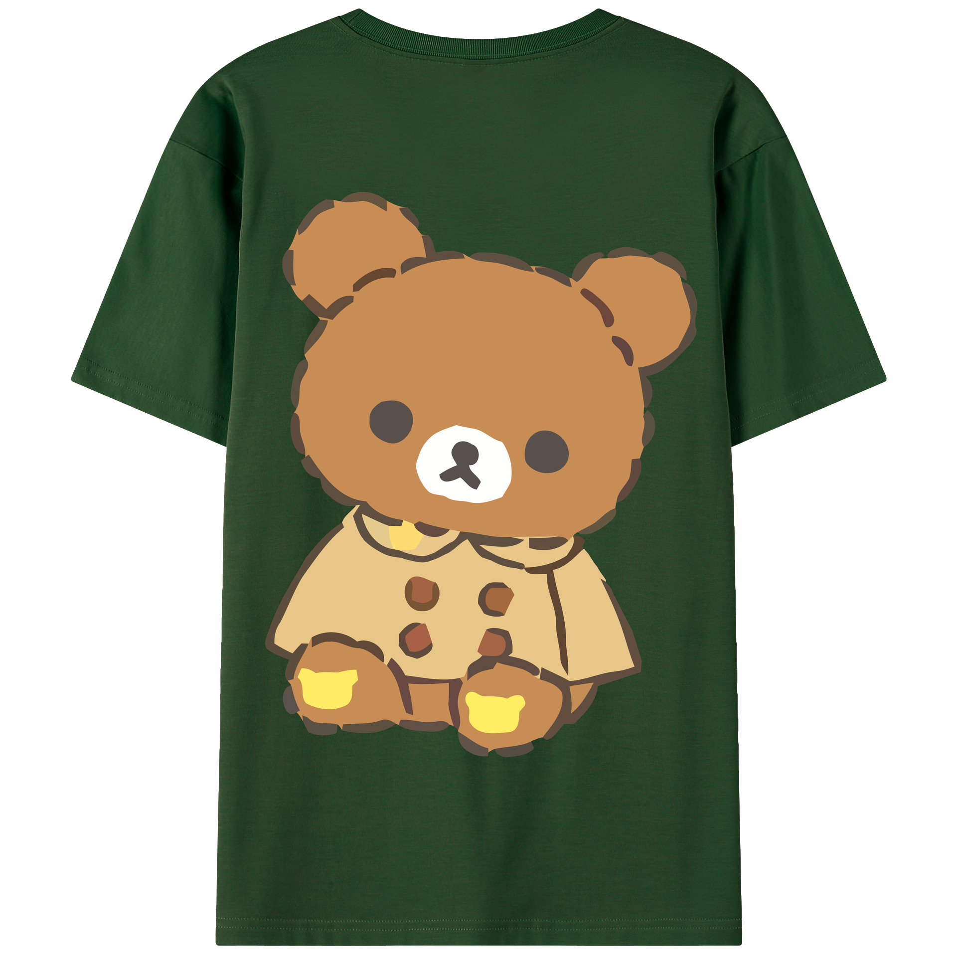 （画像用） リラックマ リラックマ キイロイトリ Rilakkuma Korilakkuma Kiiroitori 綿100％半袖Tシャツ（背面プリント）